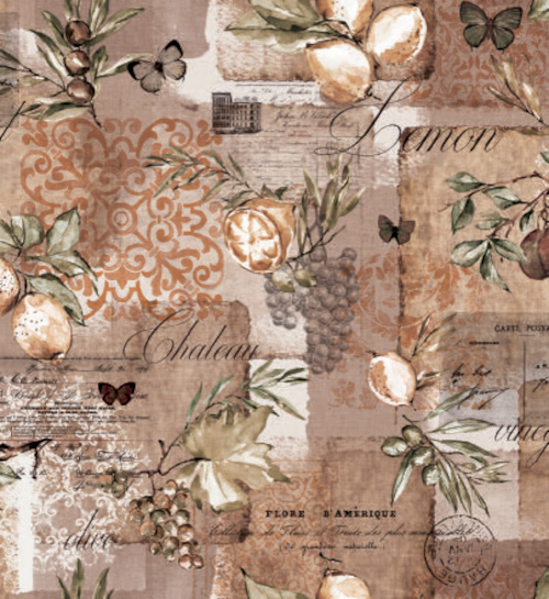 Ubrus PVC kulatý Mo-6331 - Vintage Provence (různé velikosti)