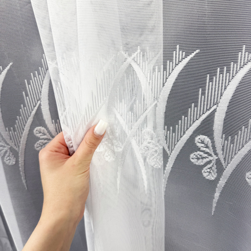 Ervi ﻿žakárová záclona bílá 6530, metráž