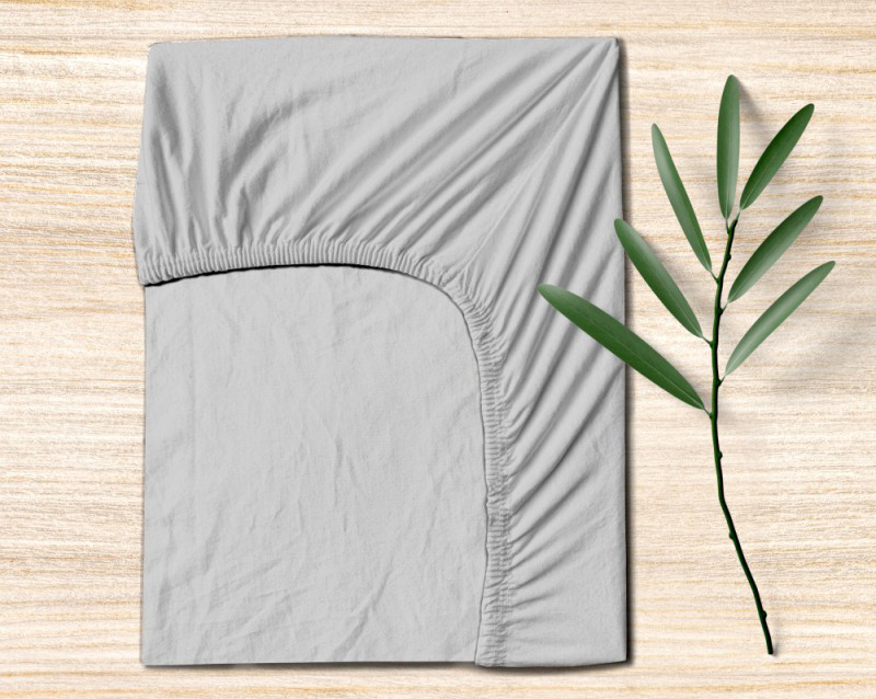 #Ervi bavlněné napínací prostěradlo - světle šedé 140x200