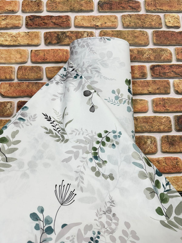 #Ervi Bavlněné povlečení oboustranné - Zahrada Snov/světle šedé 200x220cm +2ks x 70x90cm