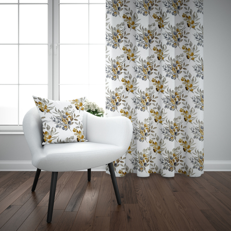 Ervi Bavlněný závěs - eukalyptové větvičky podzimní