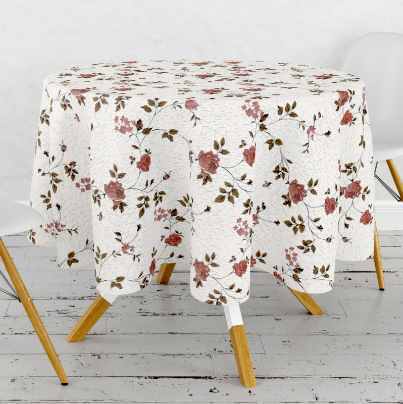 Ubrus PVC kulatý DC-6980B - Něžné květy (různé velikosti)