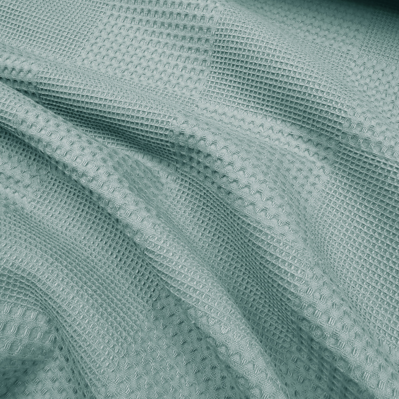 Ervi 100% Bavlněný multifunkční deka-přehoz na postel Waffle - akvamarín