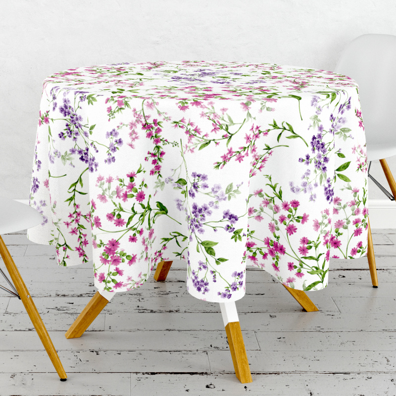 Ubrus PVC kulatý DE-256A – Přírodní něha (různé velikosti)