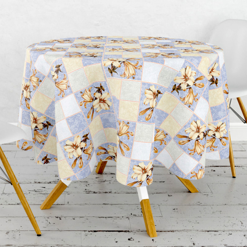 Ubrus PVC kulatý DE-118C – Královské lilie (různé velikosti)