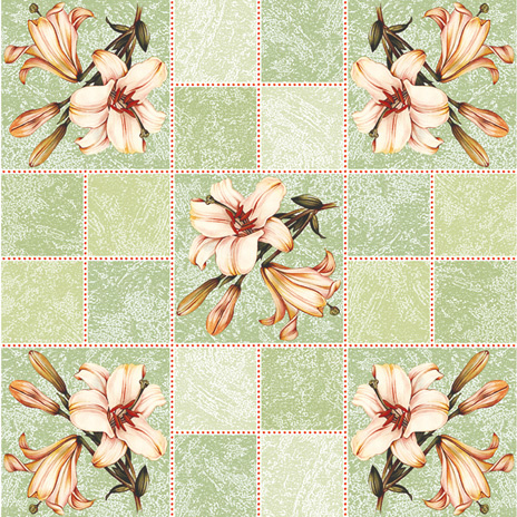 Ubrus PVC kulatý DE-118D – Jemnost lilií (různé velikosti)