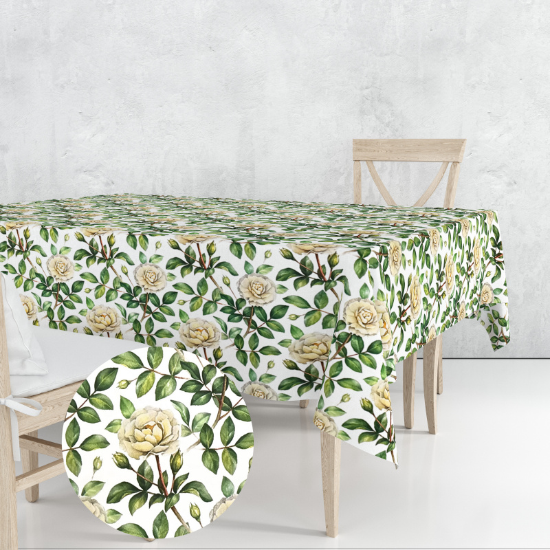 Ervi Teflonový ubrus na stůl čtvercový Royal Lux - Šepot růží