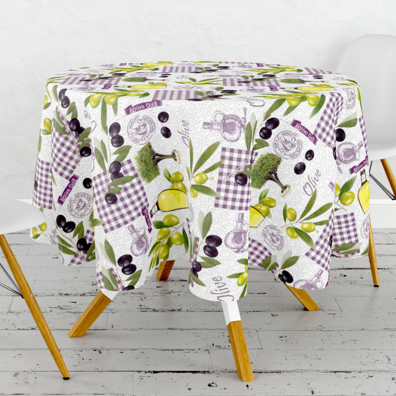 Ubrus PVC kulatý DC-227A - Olivy (různé velikosti)