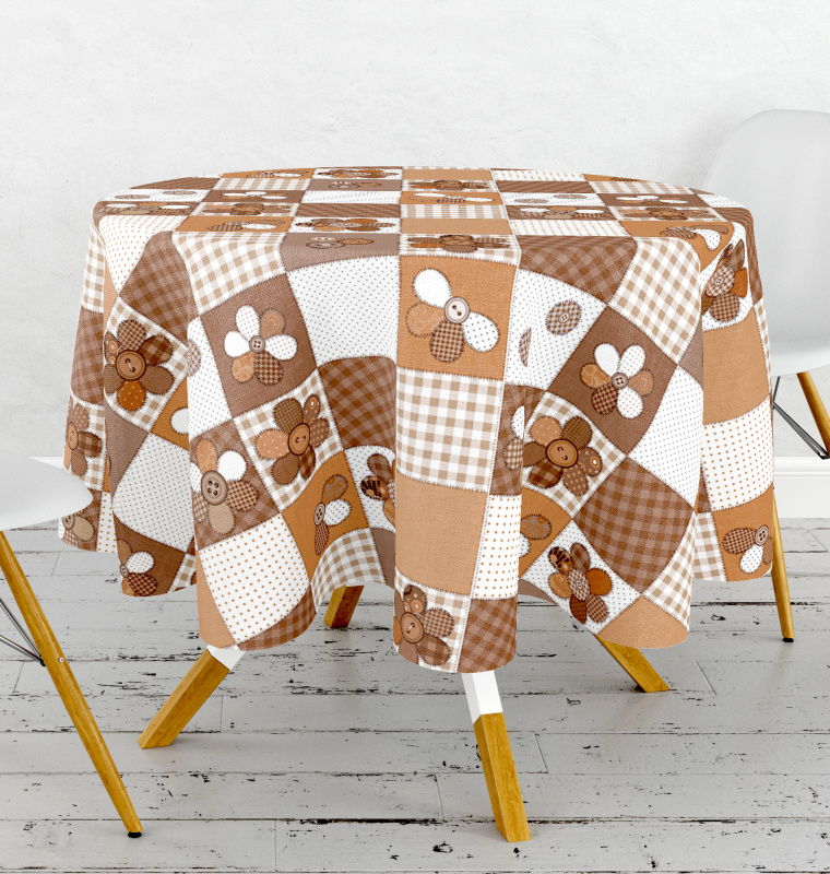 Ubrus PVC kulatý FL-1763-04 - Knoflíkový podzim (různé velikosti)