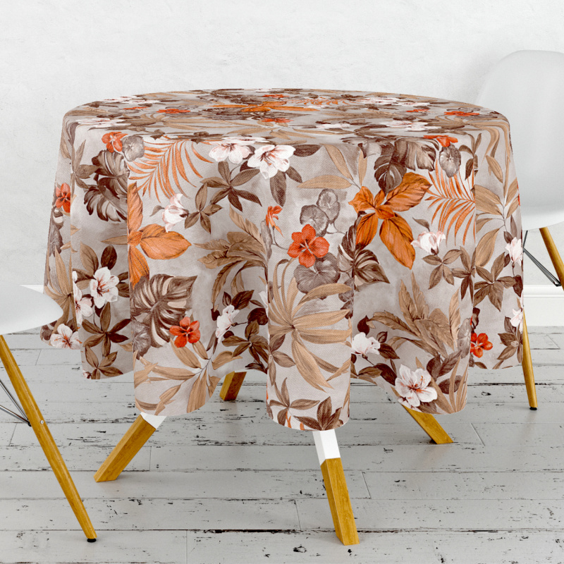 Ubrus PVC kulatý Mo-6244-02 – Tropická elegance (různé velikosti)