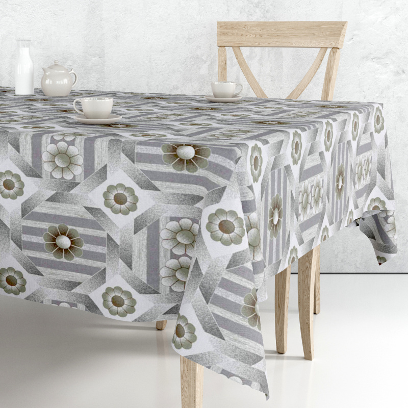 Ubrus PVC Fl-1710 – Rustikální elegance šedá (různé velikosti)