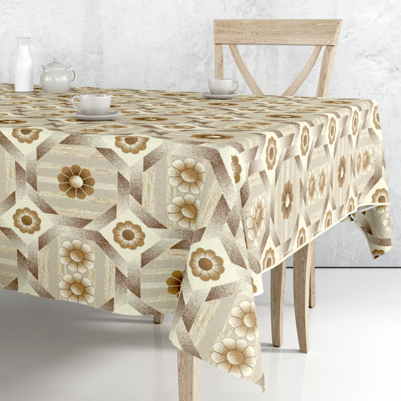 Ubrus PVC Fl-1710 – Rustikální elegance hnědá (různé velikosti)