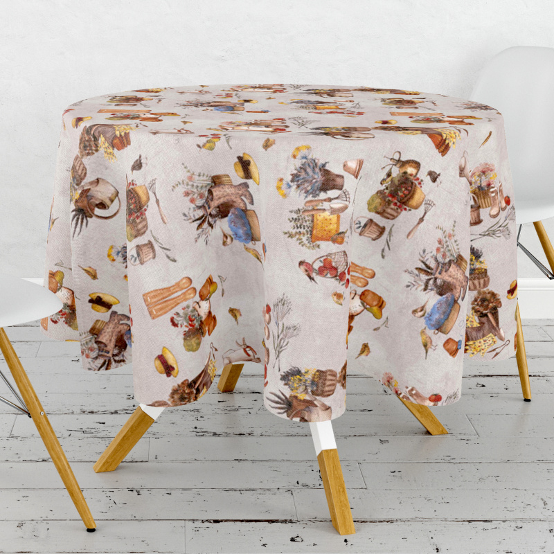 Ubrus PVC kulatý Fl-1738-02 –Zahradní sen(různé velikosti)