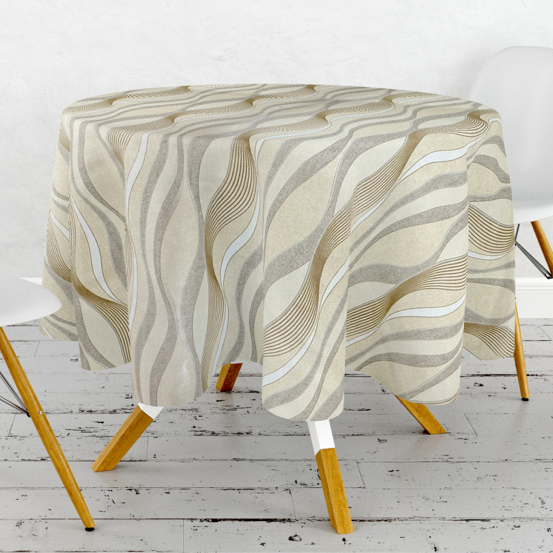 Ubrus PVC kulatý DC-0532 – Písečné vlny(různé velikosti)