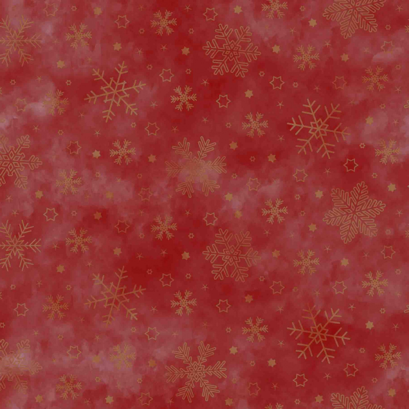 Ubrus PVC kulatý Fl-1730 – Zlaté vločky na červené (různé velikosti)