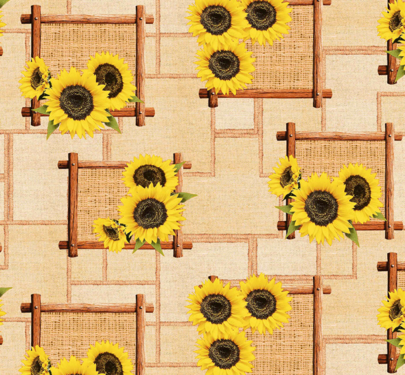 Ubrus PVC kulatý FL-1433 – Slunečnice na venkově (různé velikosti)