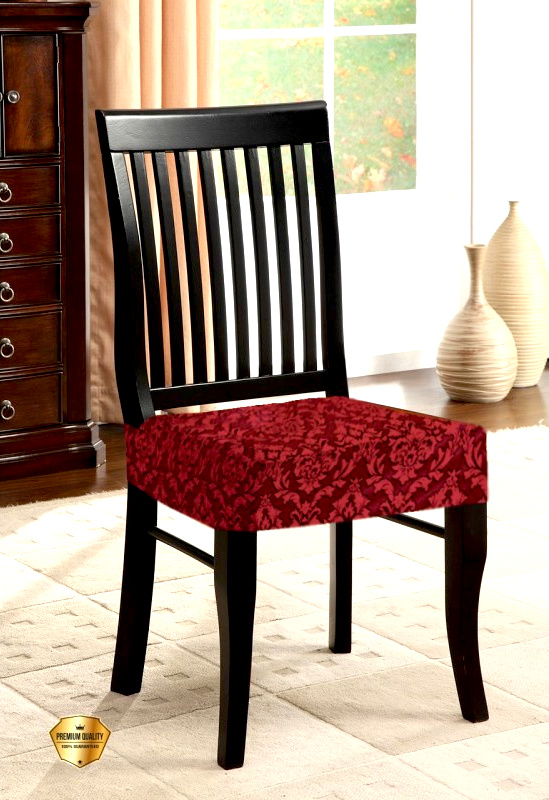 Sada 2 ks napínacích potahů na židli bez opěradla Baroko - bordo