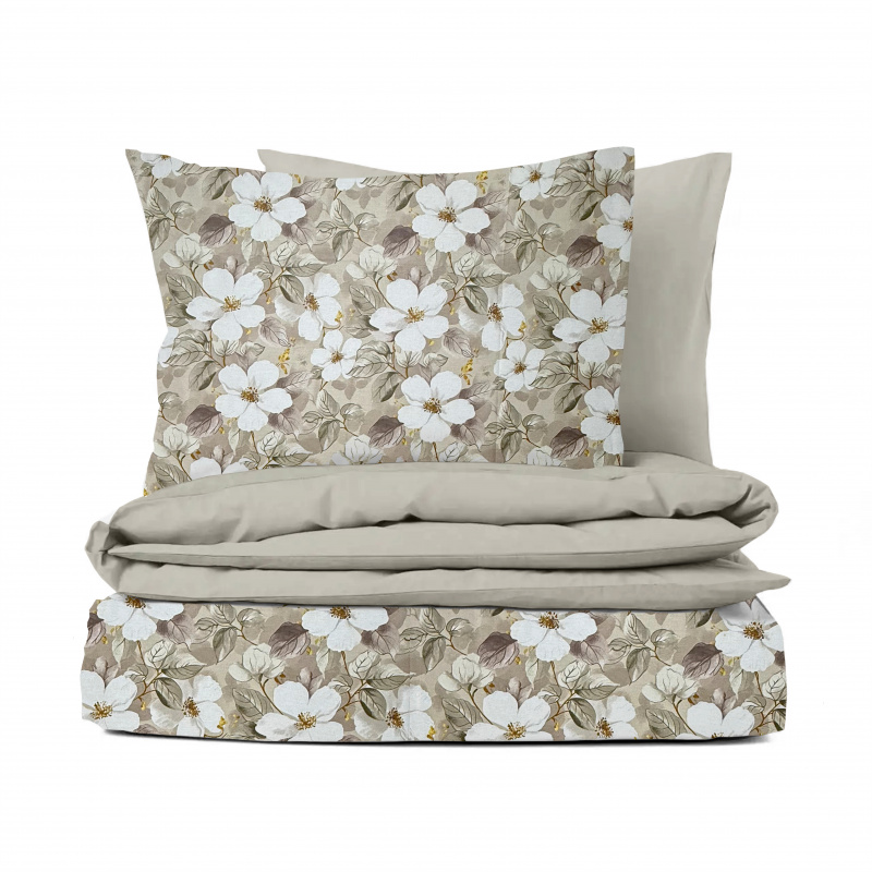 Ervi Bavlněné povlečení oboustranné - Tichá romance/béžové