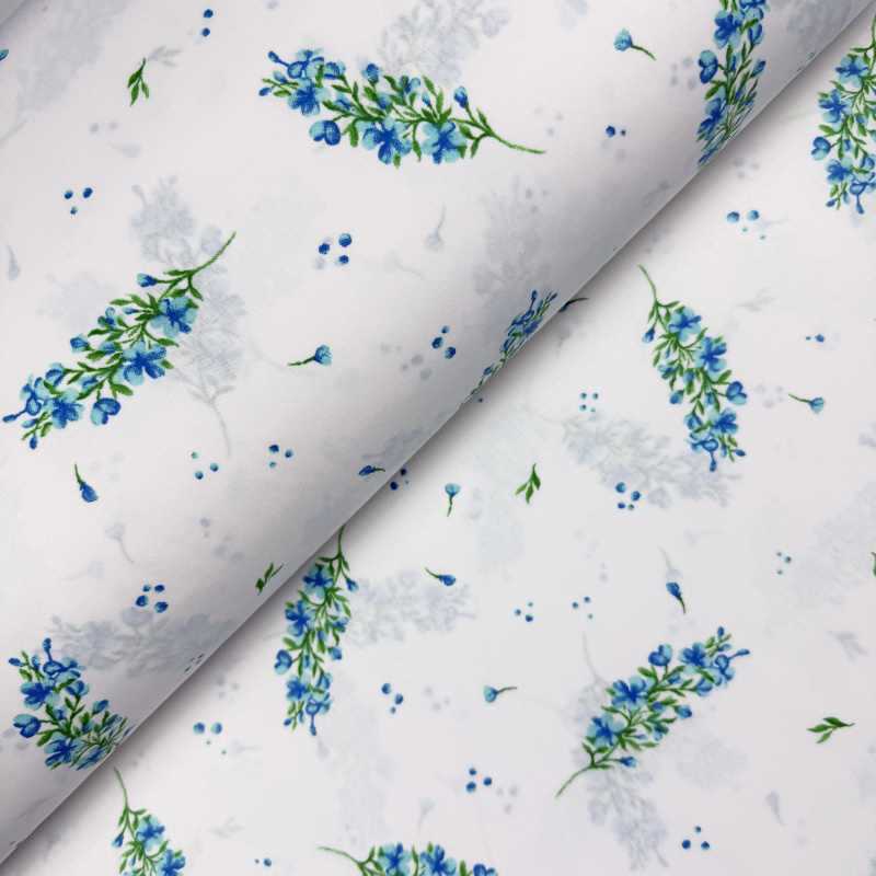Ervi Bavlněná látka/plátno š.240cm - Modrý květ jara - 30804-6, metráž
