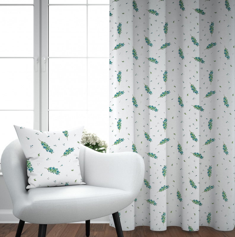 Ervi Bavlněný závěs - Modrý květ jara