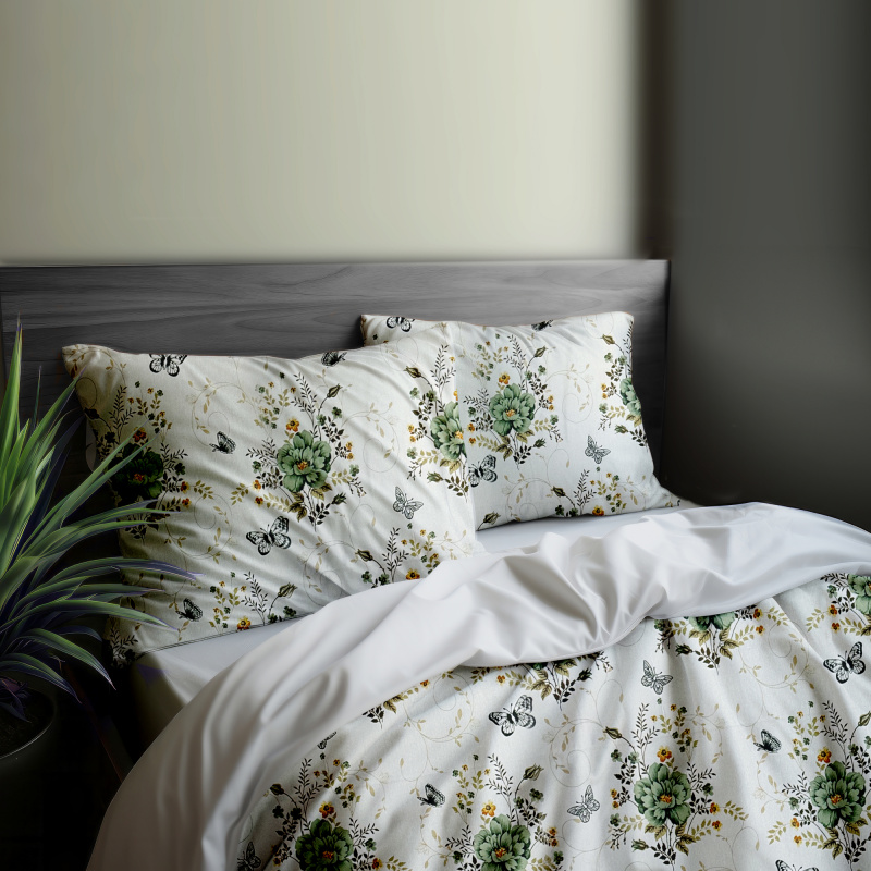 Ervi Bavlněné povlečení oboustranné - Letní poetika/bílé