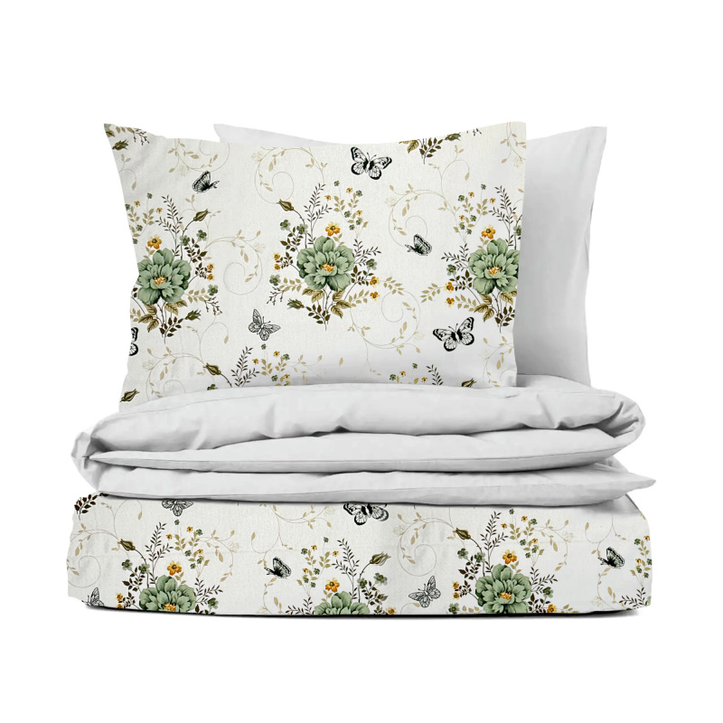 Ervi Bavlněné povlečení oboustranné - Letní poetika/bílé