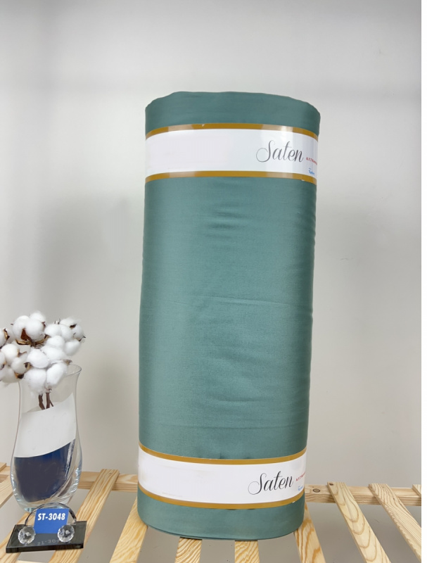 Ervi Luxsusní saténové oboustranné bavlněné povlečení Šalvějové zelené/černé