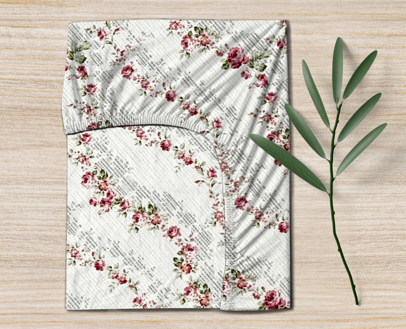 Ervi Bavlněné napínací prostěradlo - Květinová stezka