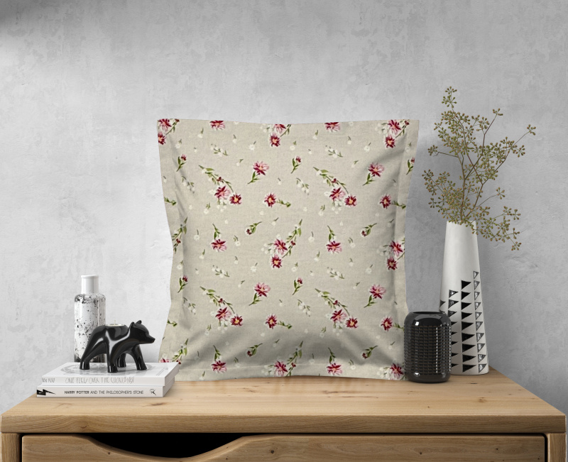 Ervi povlak na polštář bavlněný s lemem - Jemná louka