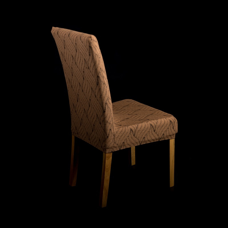 Napínací potah na židli s opěradlem Madrid - hnědý