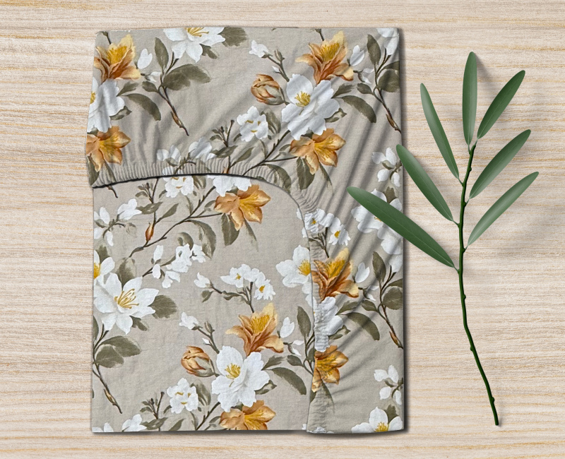 Ervi Bavlněné napínací prostěradlo - Magnóliový klid