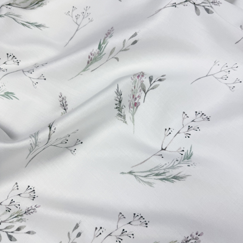 Ervi Saténový povlak na polštář s lemem DELUXE - Jemné bylinky