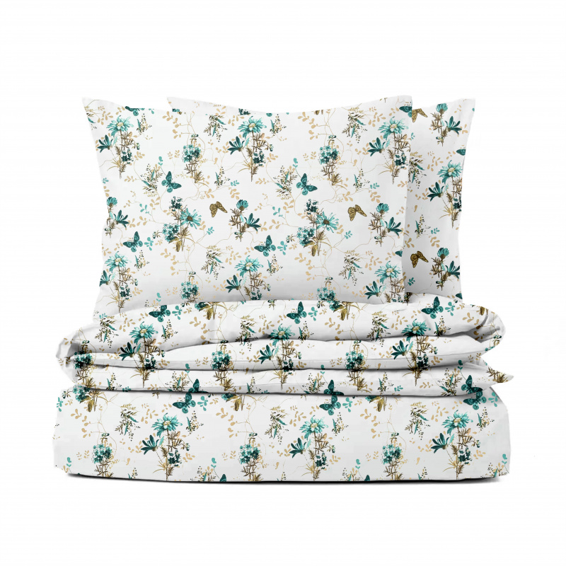 Ervi Bavlněné povlečení - Tanec motýlů tyrkysový