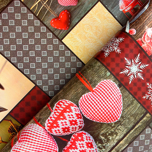 Ubrus PVC kulatý DC-555 – Vánoční vzpomínky (různé velikosti)