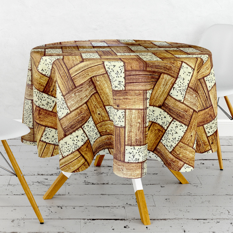 Ubrus PVC kulatý DC-730 – Dřevěný dekor (různé velikosti)