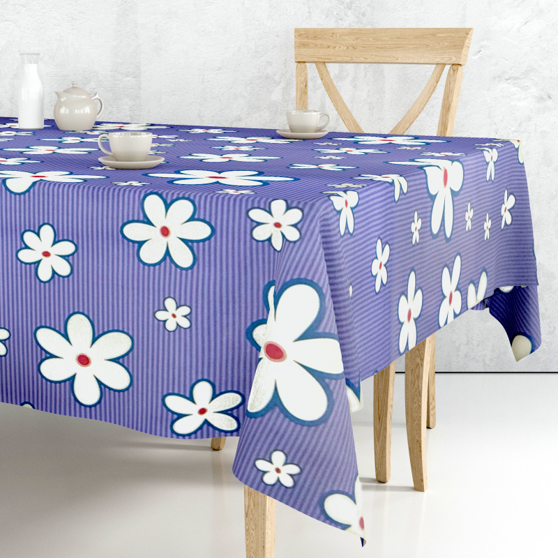 Ubrus PVC DC-900C – Kopretinový tanec na fialovém (různé velikosti)