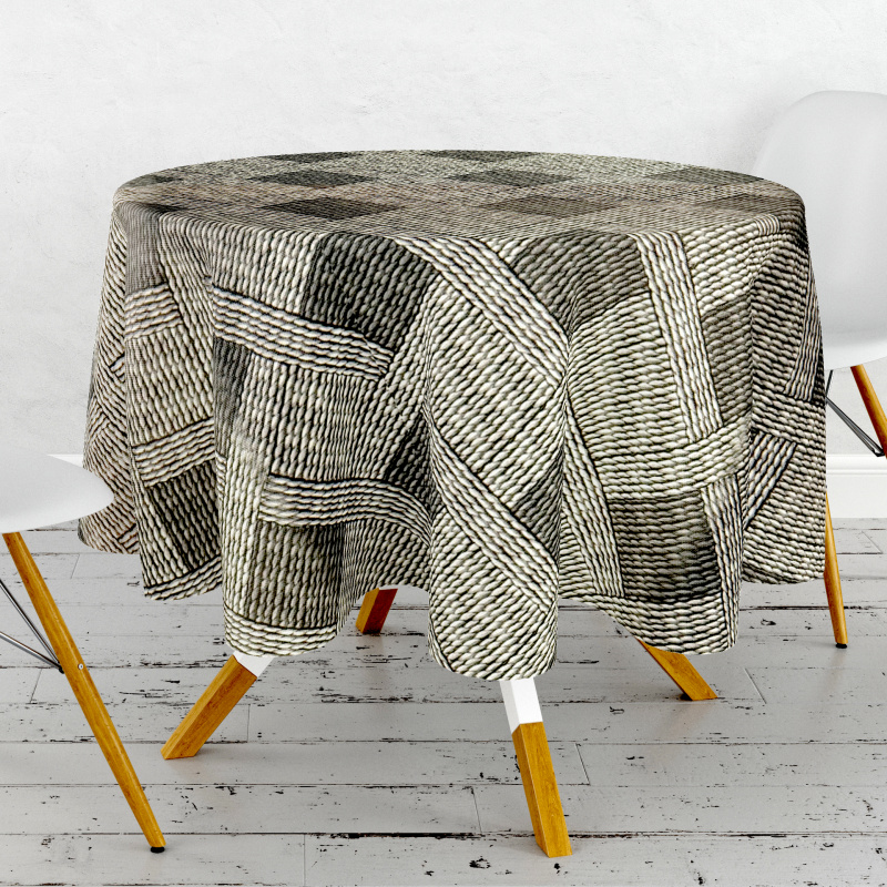 Ubrus PVC kulatý DC-410F – Kouzlo provázků (různé velikosti)