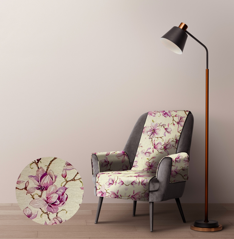 Ervi Gobelínový přehoz na křeslo - Magnóliový sen