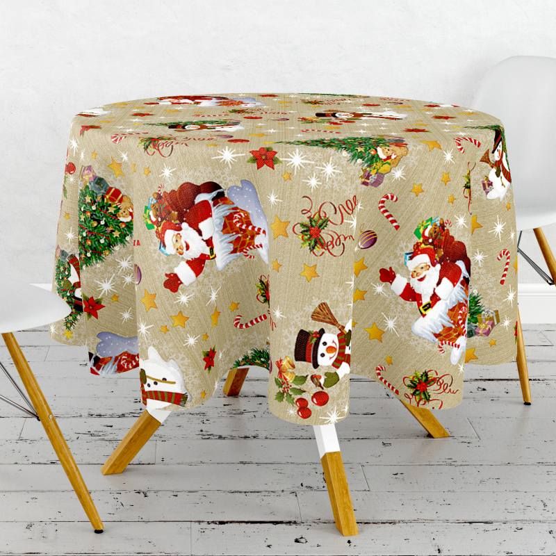 Ubrus PVC kulatý FL-1188-01 – Vánoční motiv (různé velikosti)