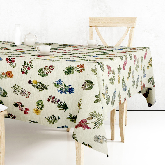 Ervi Gobelínový ubrus na stůl čtvercový - Bylinková louka
