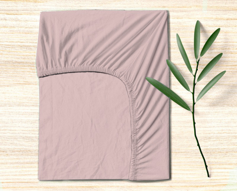 #Ervi bavlněné napínací prostěradlo -  pudrové 180x200 cm