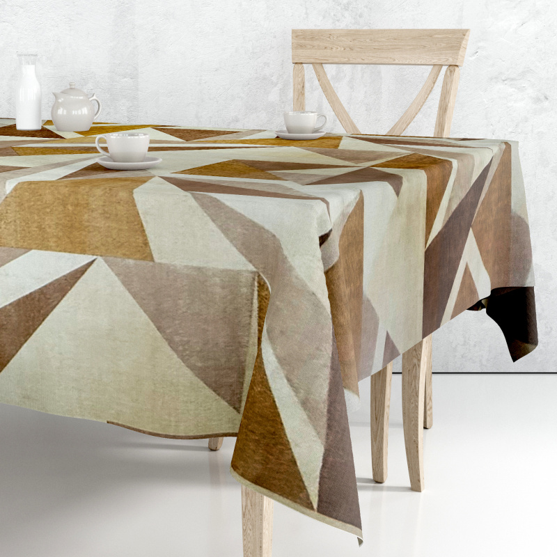 Ubrus PVC DC-530 – Hnědá geometrie (různé velikosti)