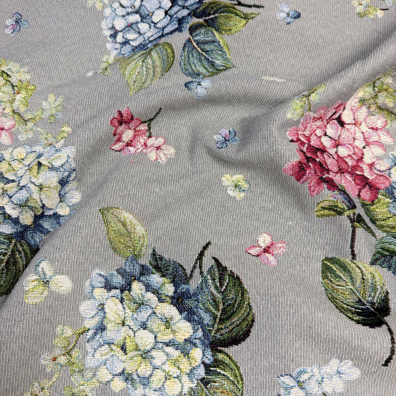 Ervi Gobelínové prostírání na stůl - Hortenzie na šedém