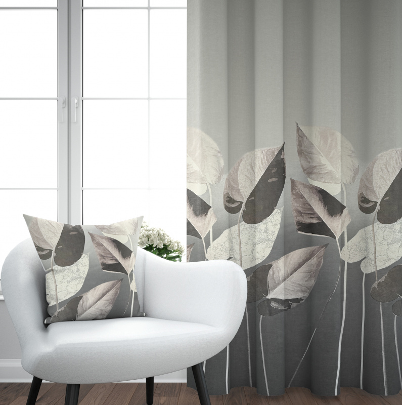 Ervi Blackout zatemňovací závěs Super print - Elegantní listí č.27